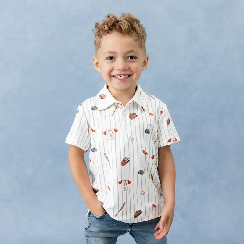 Toddler Short Sleeve Polo In Home Run 1