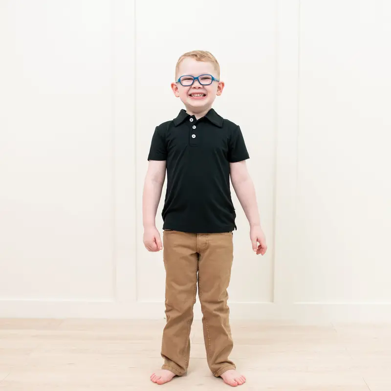 Toddler Short Sleeve Polo In Midnight 1