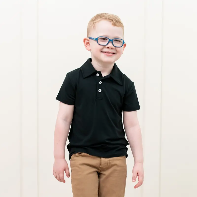 Toddler Short Sleeve Polo In Midnight 3