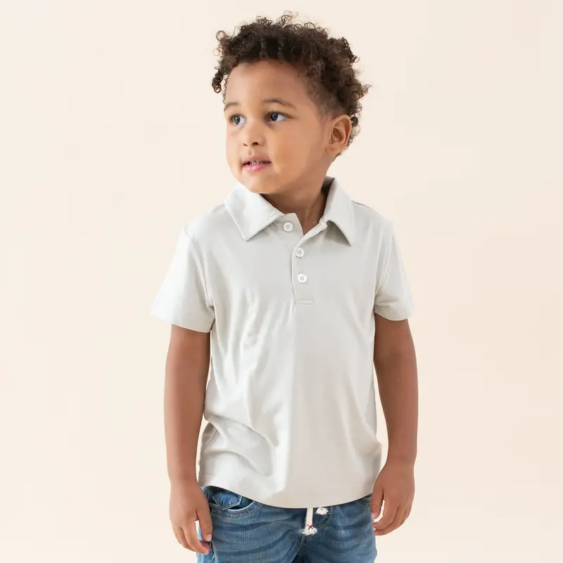 Toddler Short Sleeve Polo In Oat 1
