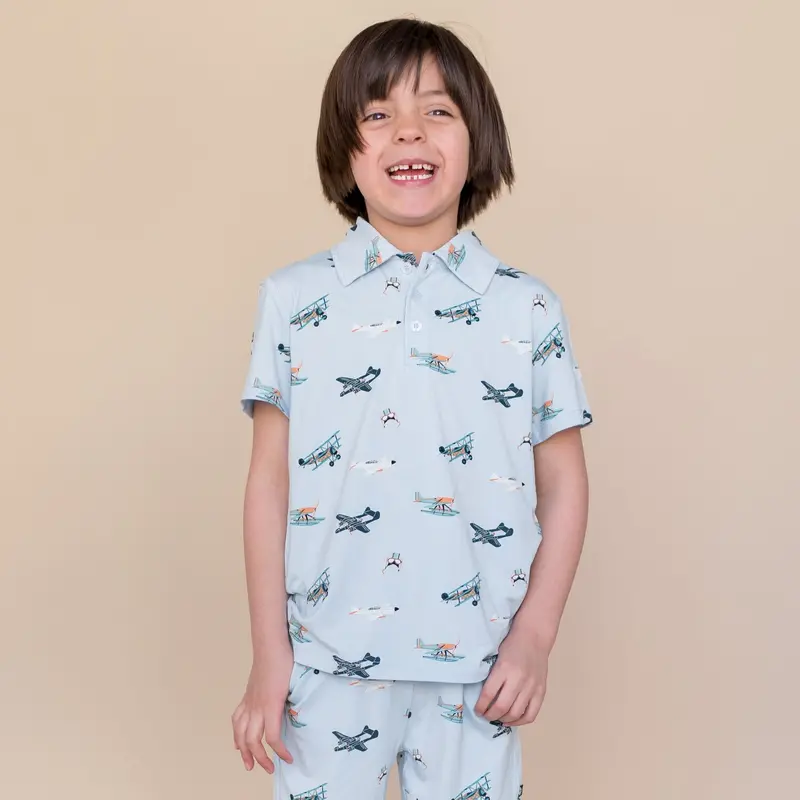 Toddler Short Sleeve Polo In Take Off 1