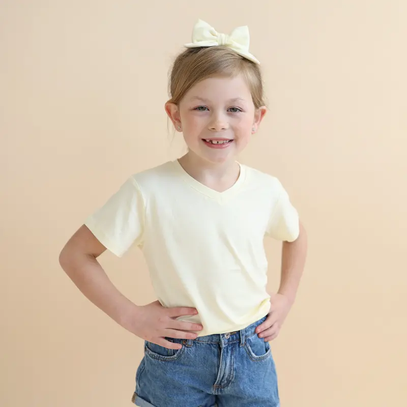 Toddler V-Neck Tee In Chamomile 1