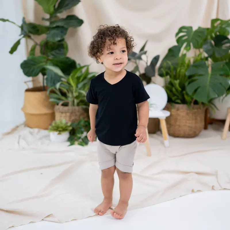 Toddler V-Neck Tee In Midnight 1