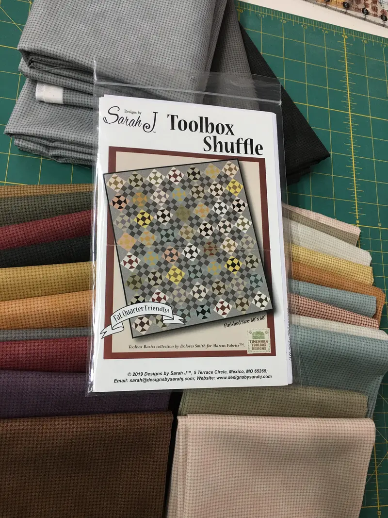 Toolbox Shuffle By Sarah J, Marcus Fabrics Kit 60 X 68.  Kit Includes Fabric, Binding, & Pattern. 1