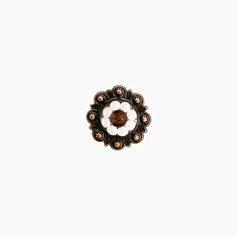 Topaz & Pearl Copper 1" European Crystal Concho 1