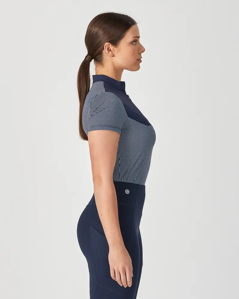 Training Top - Navy Mini Check S/S 4