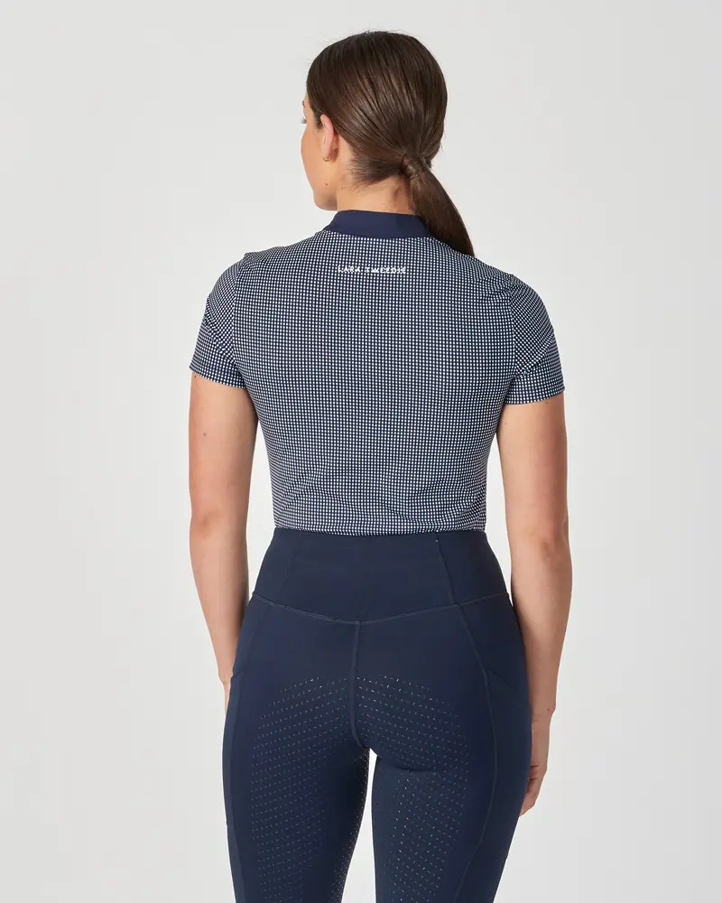 Training Top - Navy Mini Check S/S 5