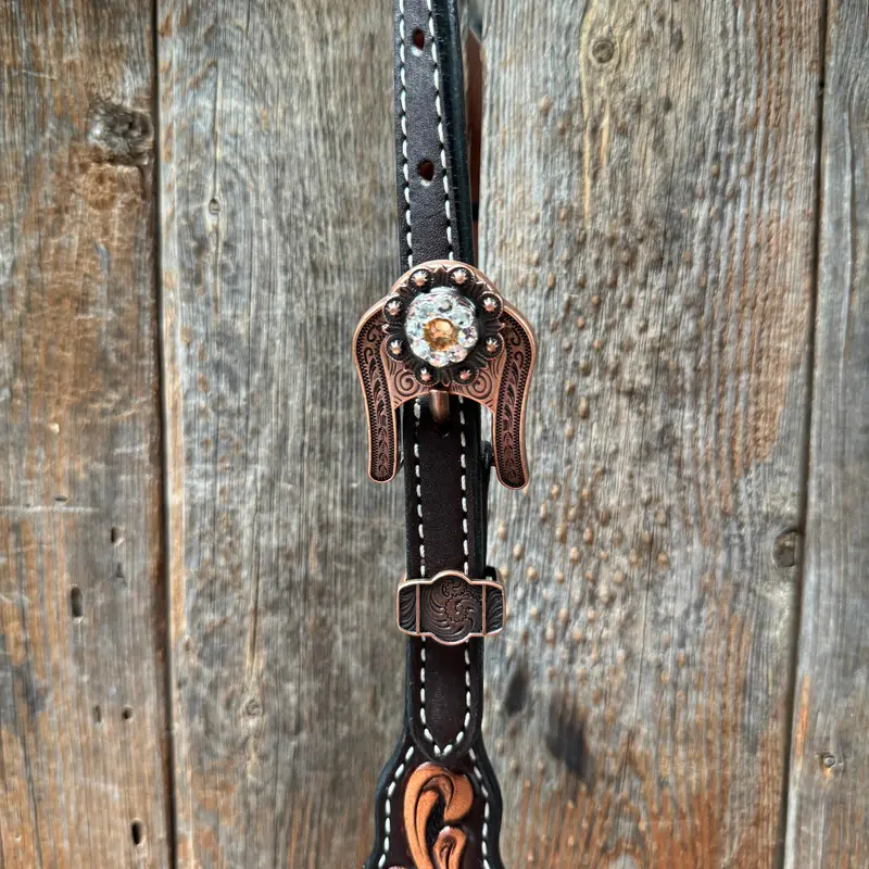Triple Tone Floral Champagne And Clear Browband / One Ear - Triangle / Gladiator Breastcollar Tack Set #Bbbc648 5