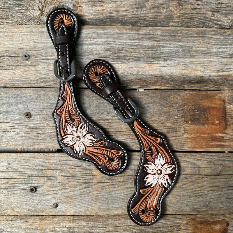 Triple Tone Floral Spur Straps 1