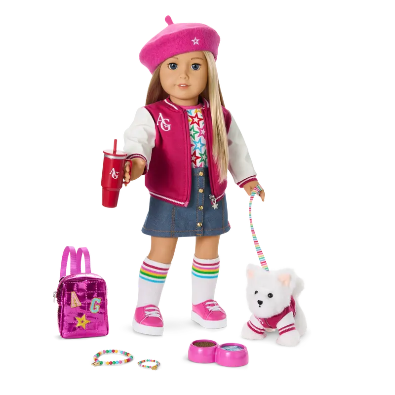 Truly Me™ 18-Inch Doll #100, Puppy, Mini Backpack & Accessories Ag™ Star Squad Bundle 1