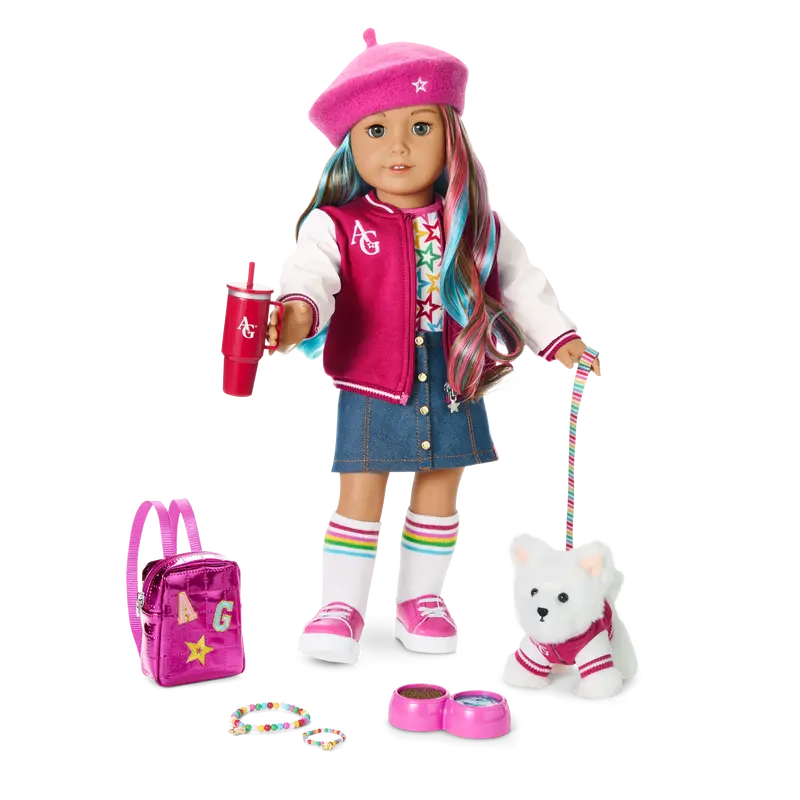 Truly Me™ 18-Inch Doll #101, Puppy, Mini Backpack & Accessories Ag™ Star Squad Bundle 1