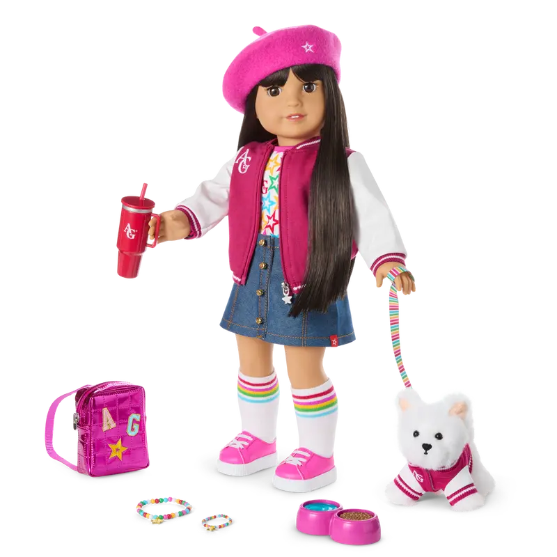 Truly Me™ 18-Inch Doll #130, Puppy, Mini Backpack & Accessories Ag™ Star Squad Bundle 1