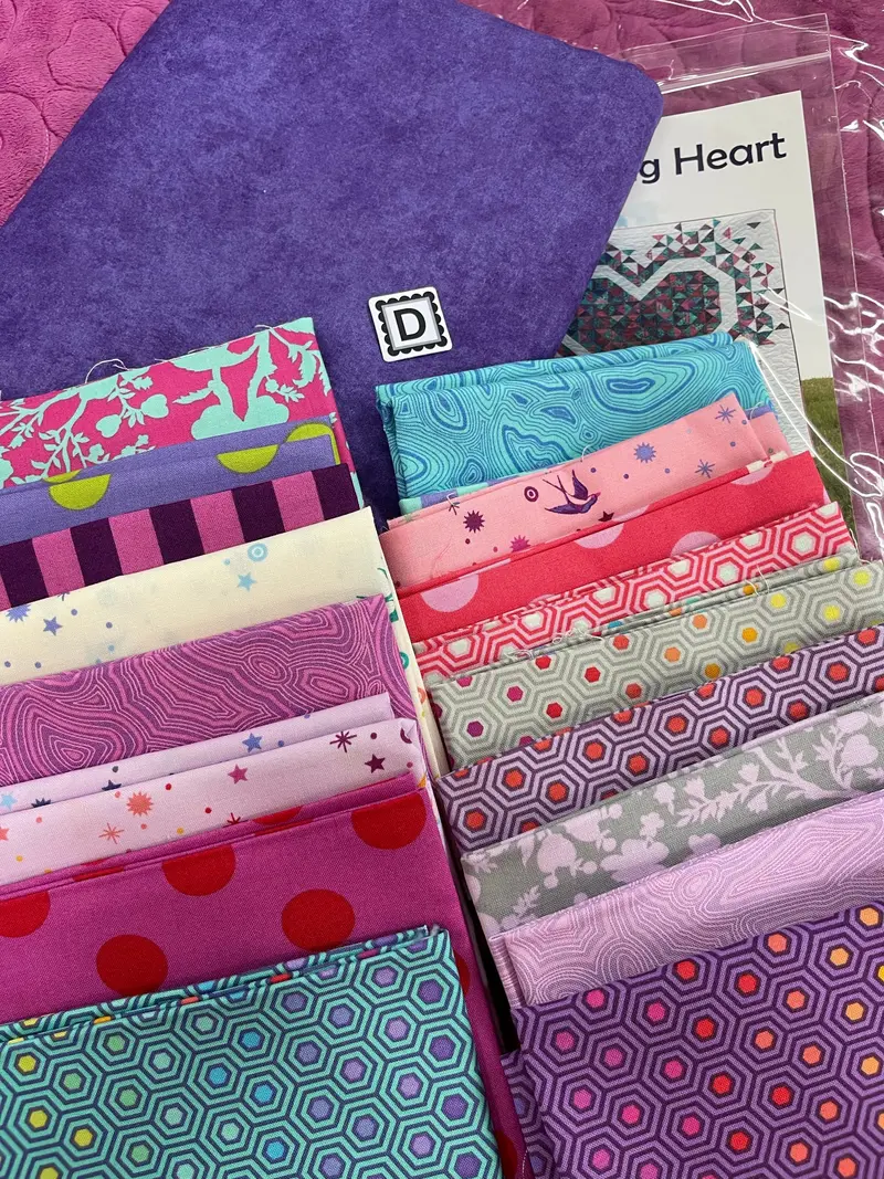 Tula Pink, #D  Exploding Heart Kit Includes Pattern, 18 Fq, Background, & Binding.   One Of A Kind 1