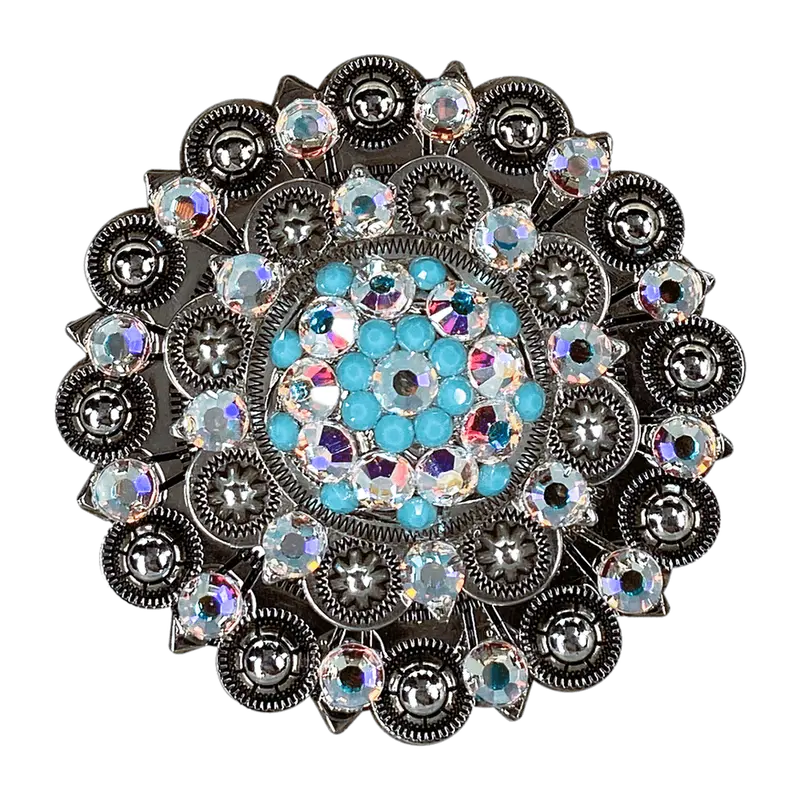 Turquoise & Ab Antique Silver Berry Jacket European Crystal 1