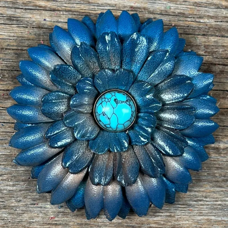 Turquoise Daisy Flower With Round Turquoise 1