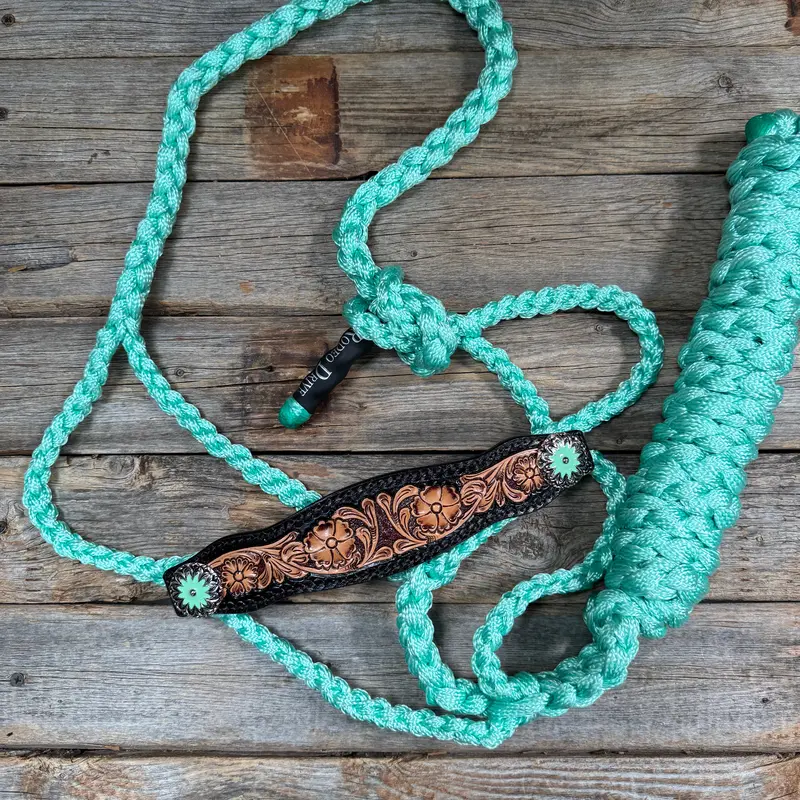 Turquoise Mule Tape Halter - Floral And Western #Mt256 1