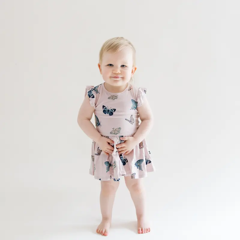 Twirl Bodysuit Dress In Blush Butterfly 1