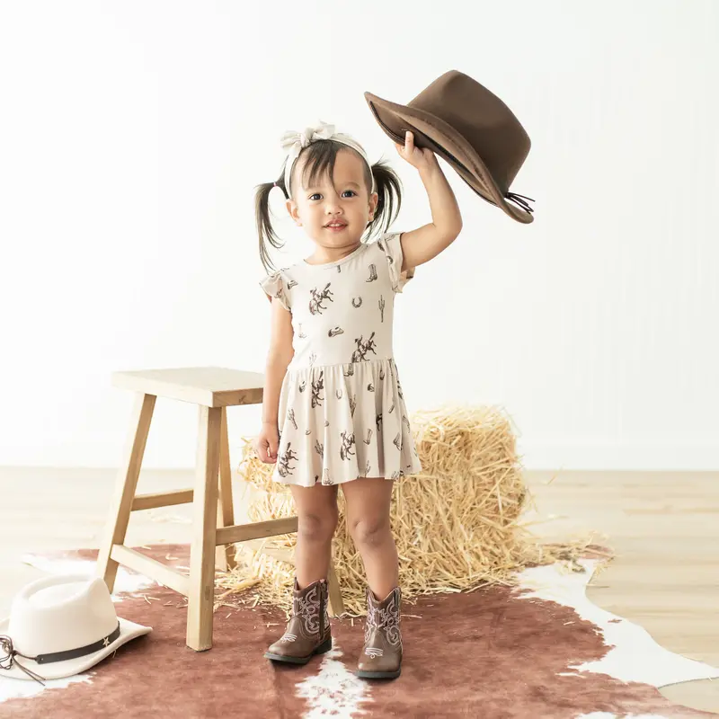 Twirl Bodysuit Dress In Classic Cowboy 3