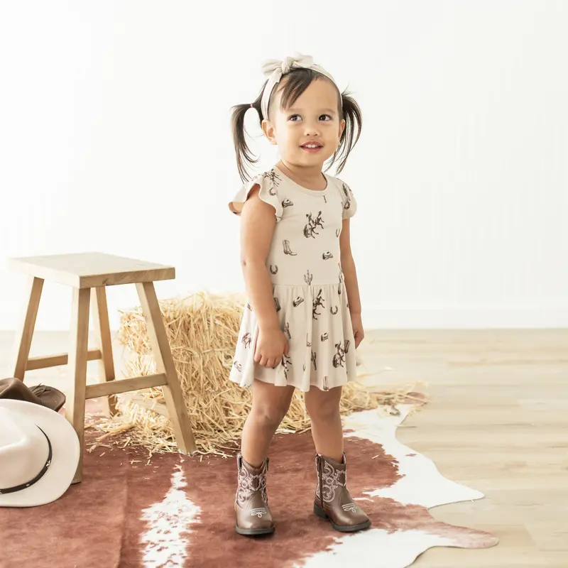 Twirl Bodysuit Dress In Classic Cowboy 4