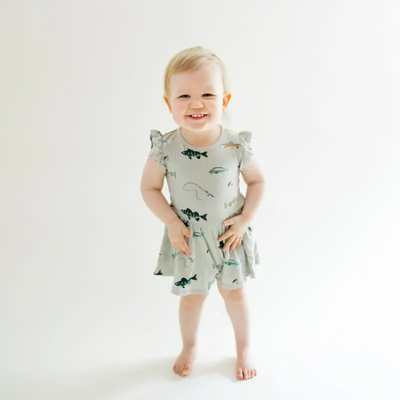 Twirl Bodysuit Dress In Fishing 1