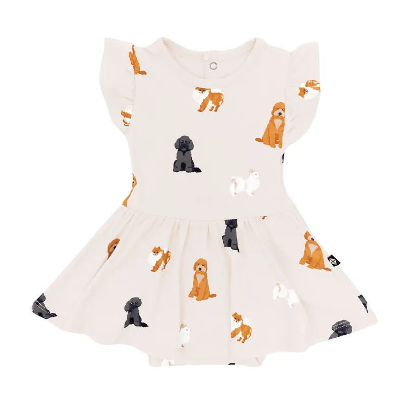 Twirl Bodysuit Dress In Fluffy Dog 1