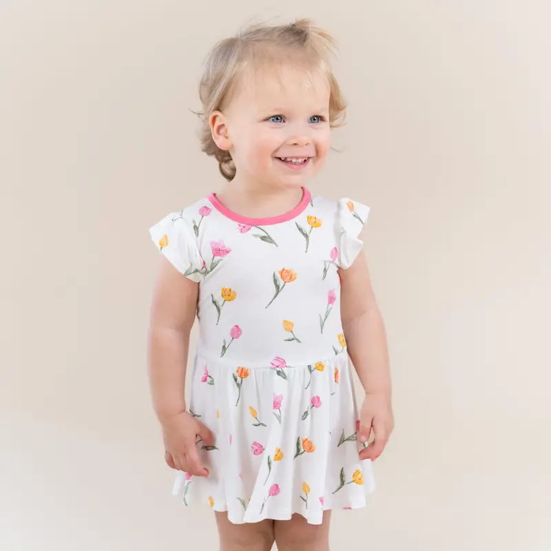 Twirl Bodysuit Dress In Tulip 1