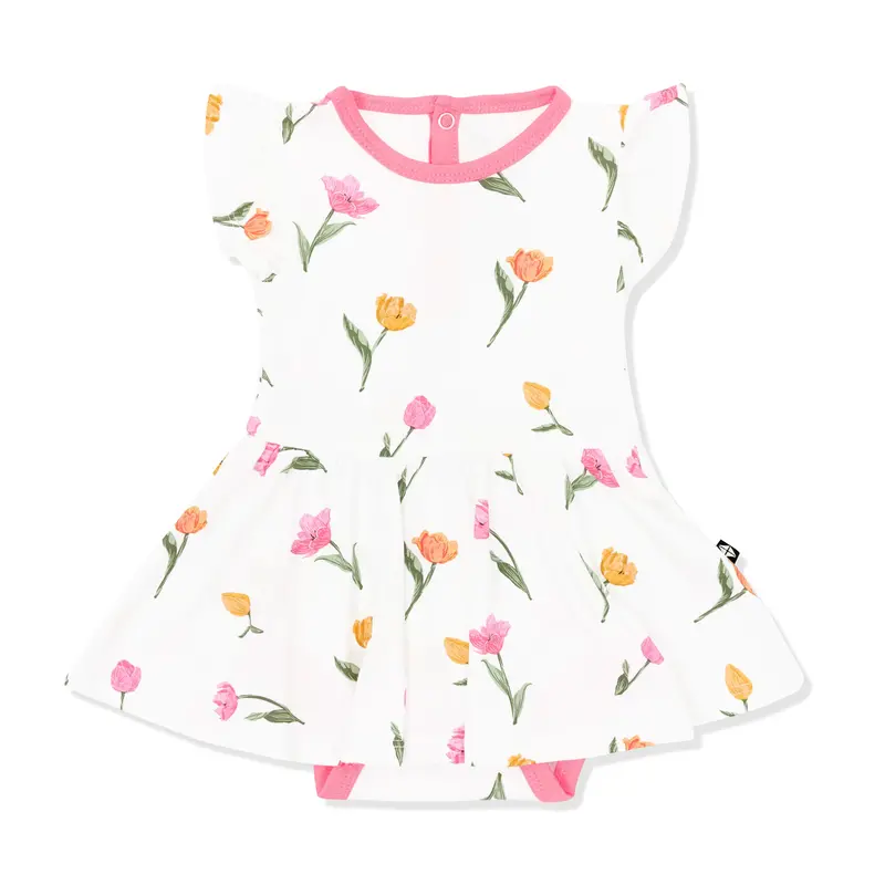 Twirl Bodysuit Dress In Tulip 2