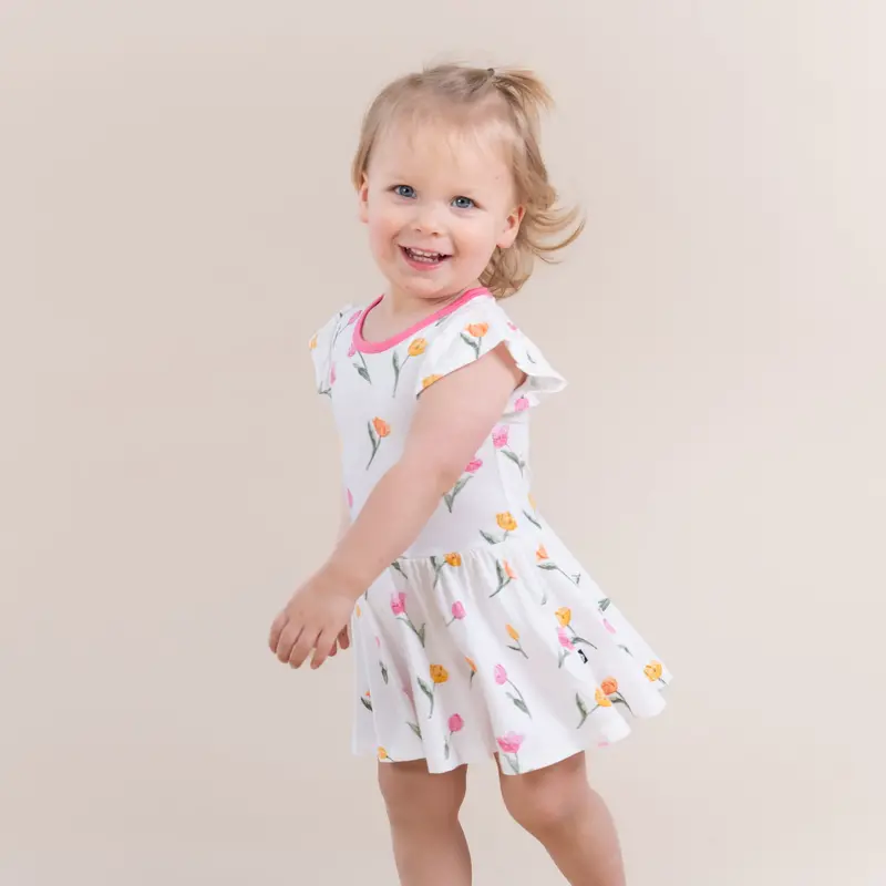 Twirl Bodysuit Dress In Tulip 3