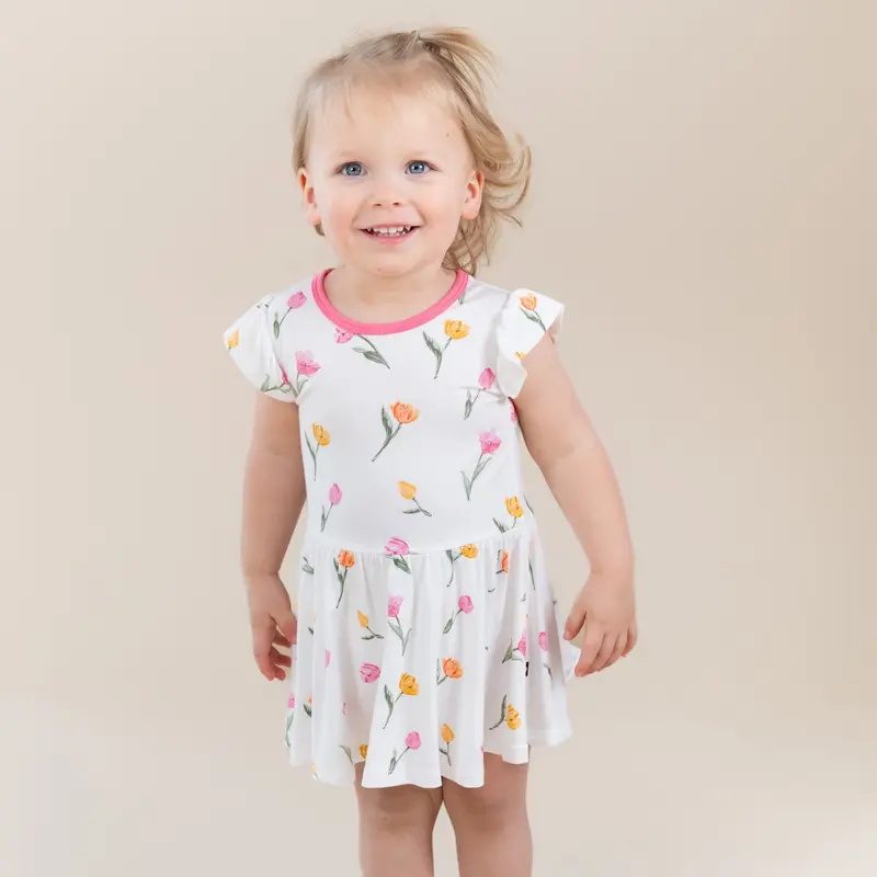 Twirl Bodysuit Dress In Tulip 4