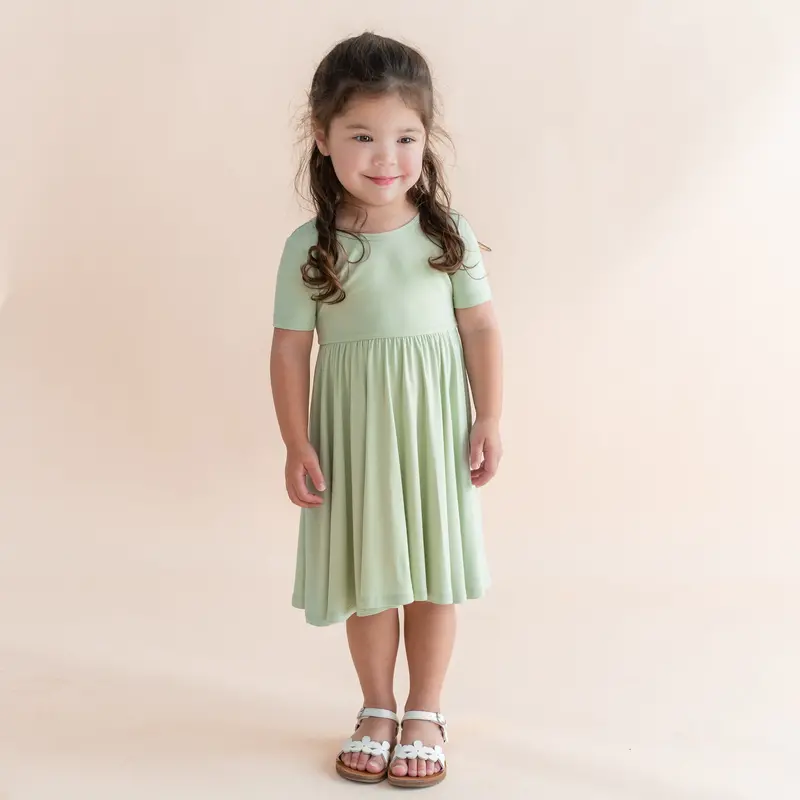 Twirl Dress In Basil 1