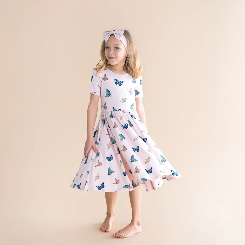Twirl Dress In Blush Butterfly 1