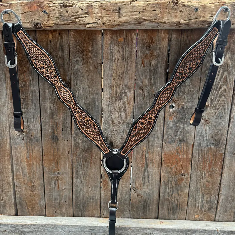 Two Tone Floral And Basketweave Breastcollar #Fk402 1