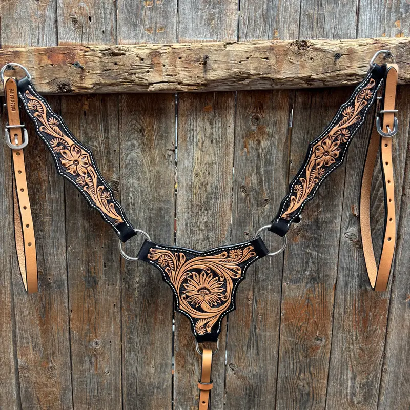 Two Tone Floral Triangle / Gladiator Breastcollar #56279 1