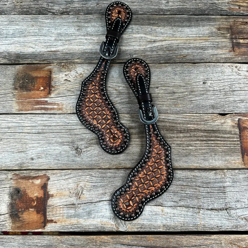 Two Tone Honeycomb Tooled Spur Straps 1