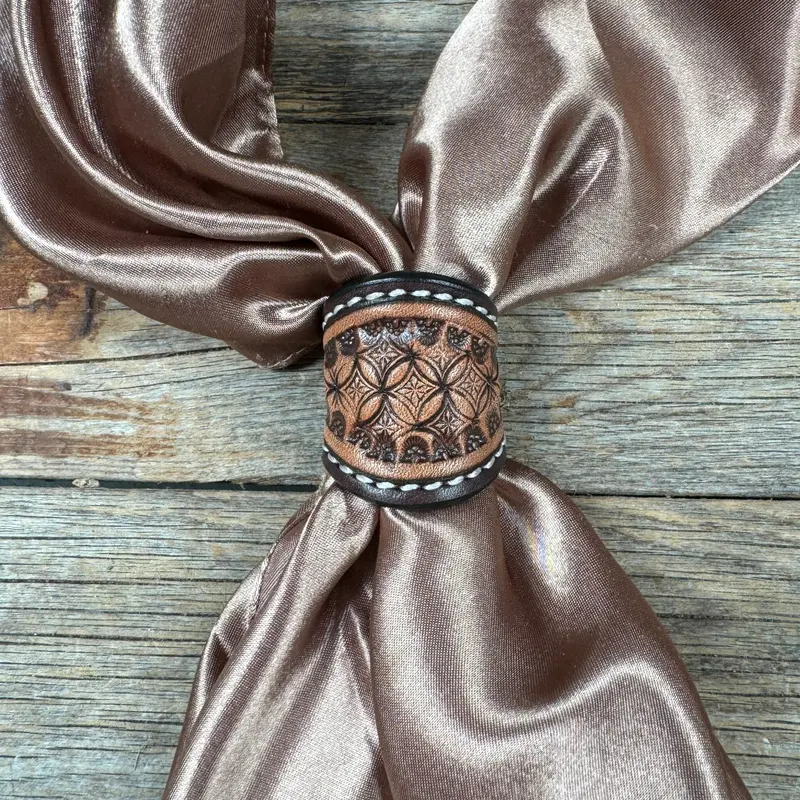 Two Tone Oil Honeycomb Leather Wild Rag Slide #Ls271 1