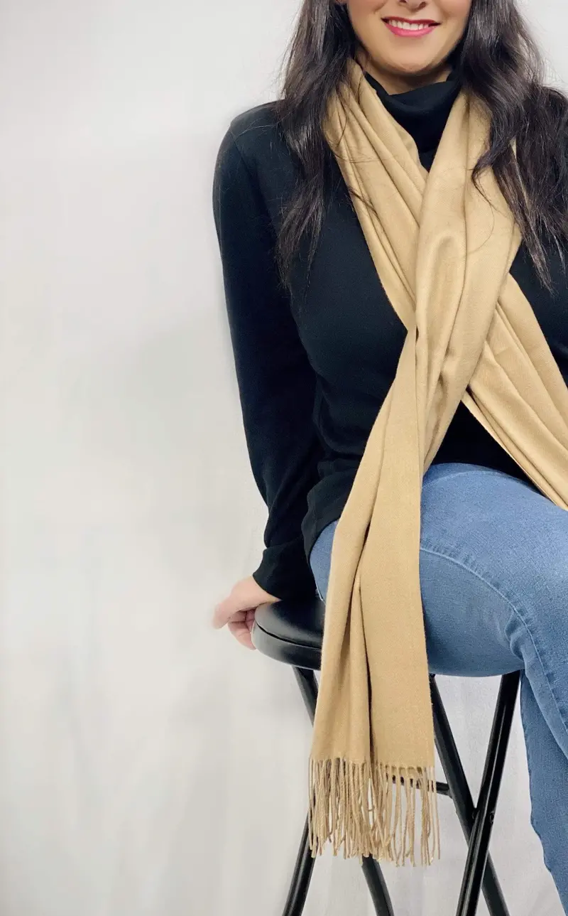 Ultra Soft Tan Cashmere Scarf / Wrap / Shawl / Cover #Ca1 2