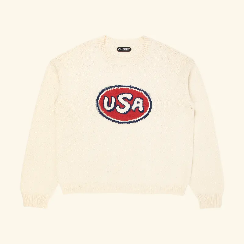 Usa Knit Crewneck (Cream) 1