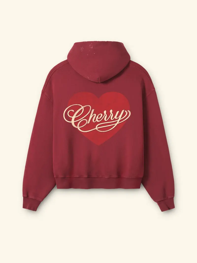 Valentine's Distressed Hoodie (Sun Faded Red) 1