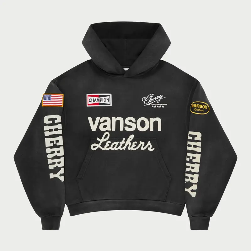 Vanson Hoodie (Vintage Black) 1