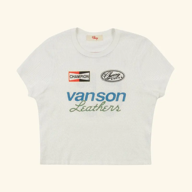 Vanson Mesh Baby Tee (Vintage White) 1