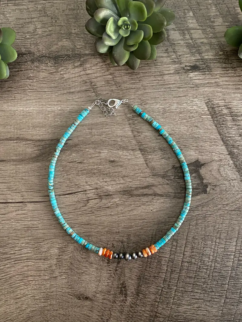 Vibrant Choker - Sterling Silver Pearls And Spiny 1
