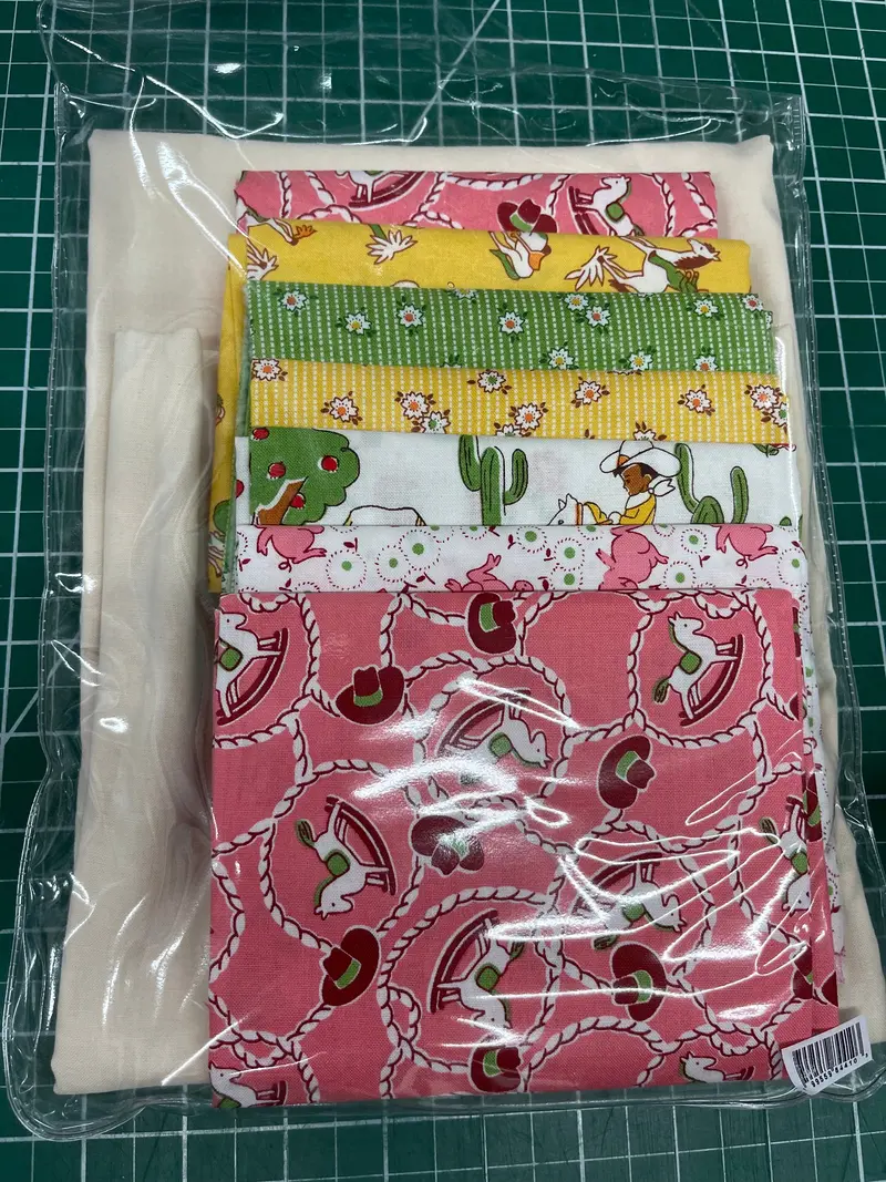 Vr Ebb Tide  Natural Set Abc Girl  Background   Western Vintage Fab. Includes Pattern And Project Bag. 1