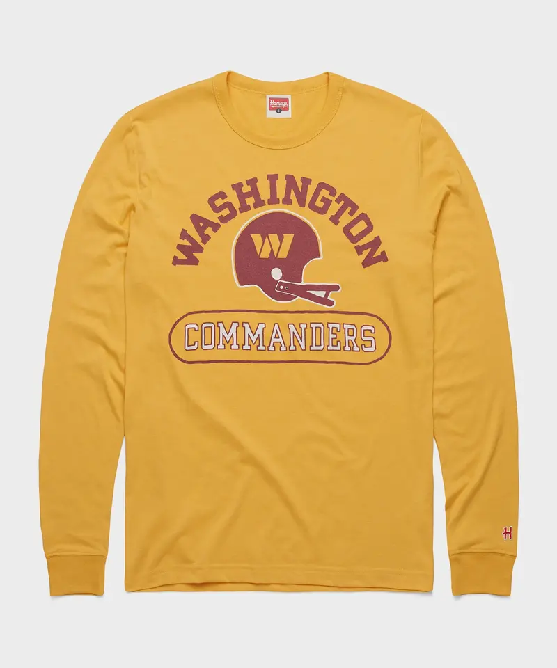 Washington Commanders Throwback Helmet Long Sleeve Tee 1