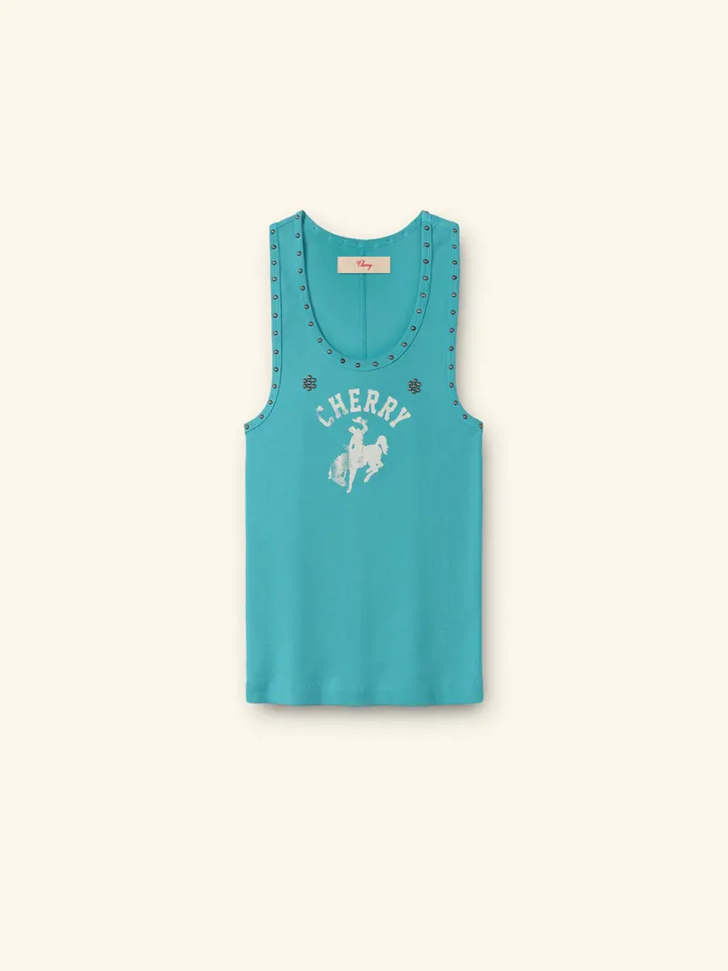 Western Athletic Tank Top (Turquoise) 1