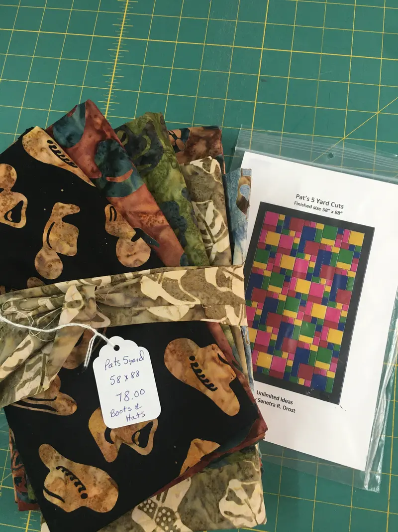 Western Boots & Hats - Pat's 5 Yard Cuts Quilt Kit (5 Yards Assorted Fabric) 1