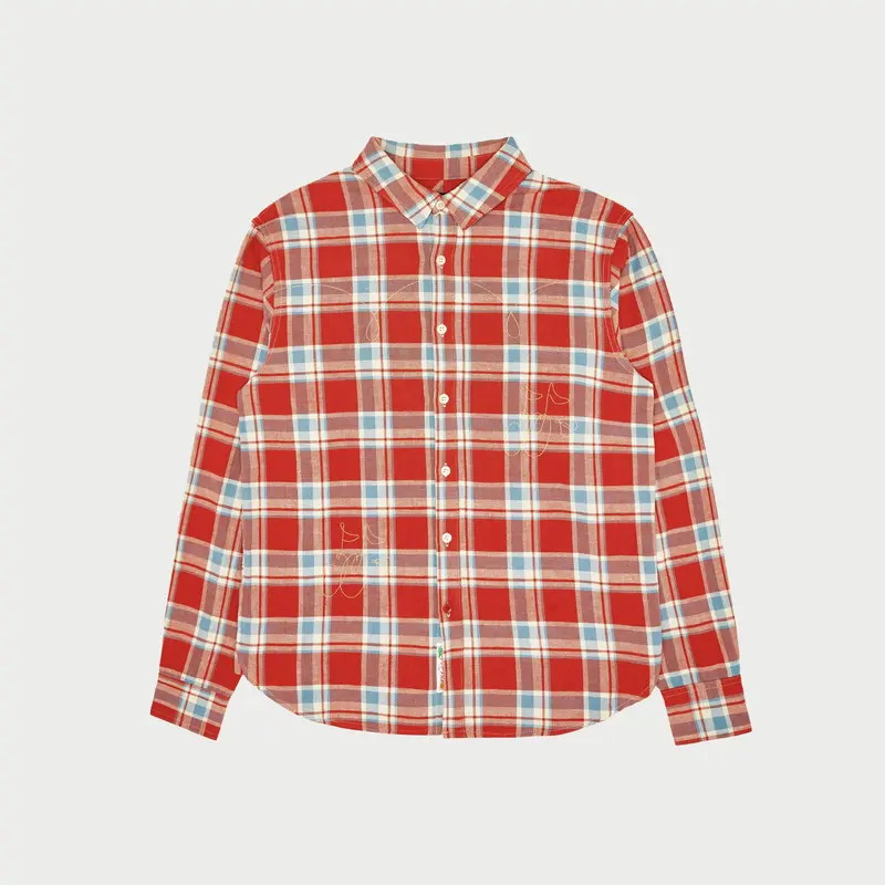 Western Flannel Shirt (Red Plaid) 1