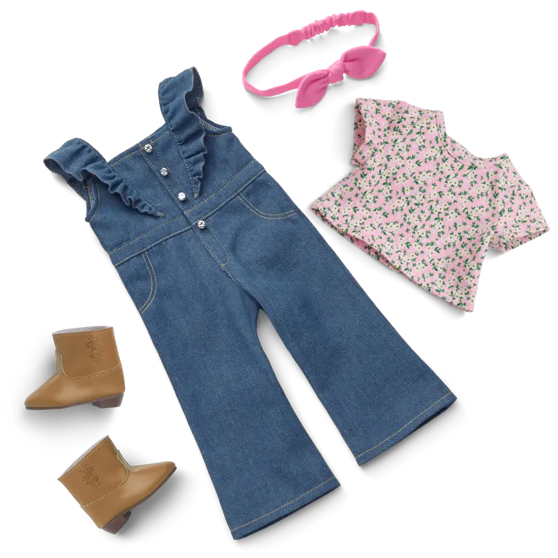 Western Flowers Denim Jumpsuit For 18-Inch Dolls 1