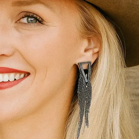 Western Hematite Dangle Fashion Earrings 1