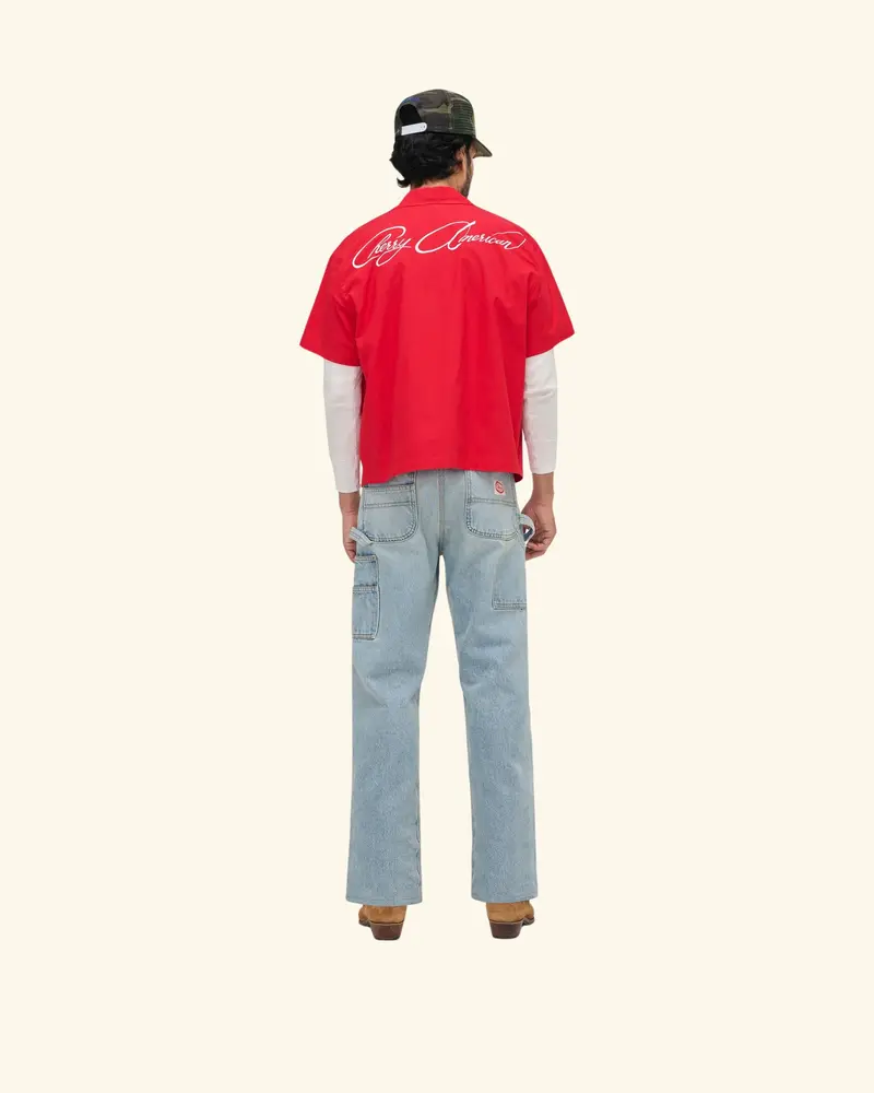 Western Twill Mechanic Shirt (Sun Faded Red) 6