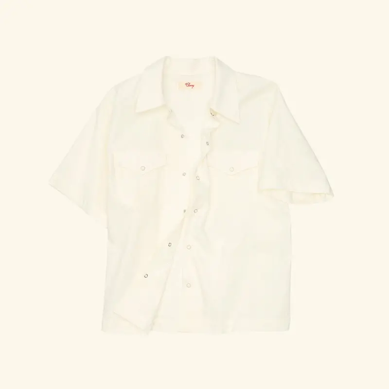Western Twill Mechanic Shirt (White) 4